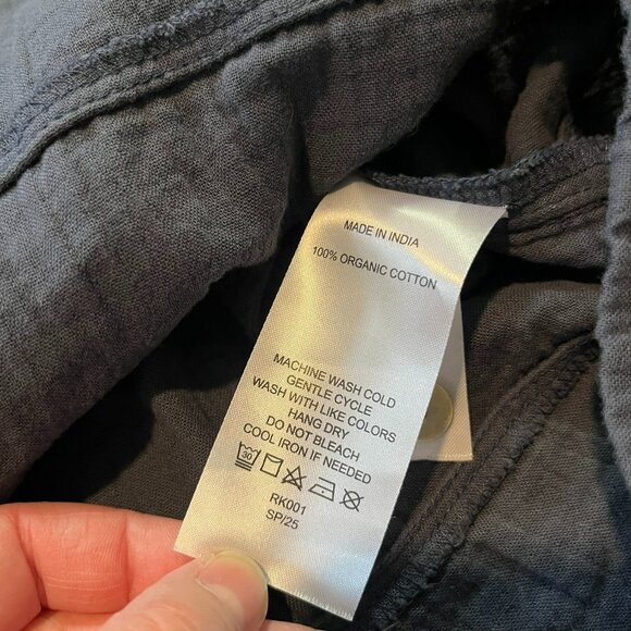 Quince 100% Organic Cotton Gauze Sleeveless Swing Dress, Indigo Blue, Large - Picture 8 of 11